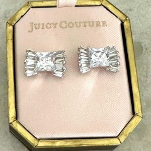 Juicy couture rhinestone bow earrings. 5/8”x3/8” NEW